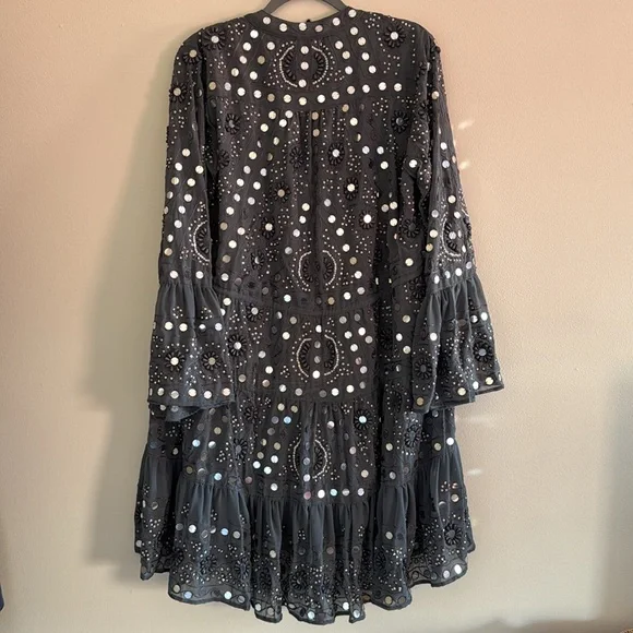 Vipul Shah Beaded Short Grey Dress - Picture 3 of 3